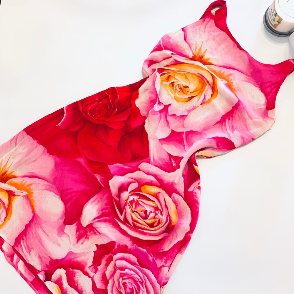SOLD Stunning vintage 90s,y2k pink rose dress